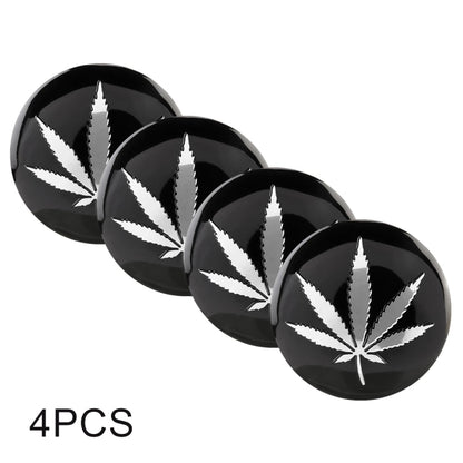 4 PCS Car-Styling Silver Leaves Pattern Metal Wheel Hub Decorative Sticker, Diameter: 5.8cm, Silver Leaves