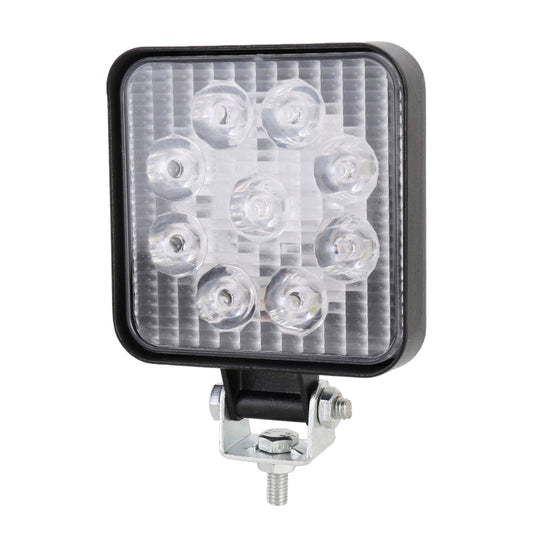 DC 10-30V 27W 2500LM 6000K Waterproof Vehicle Car Boat Marine External Work Lights Emergency Lights 30 Degrees Adjustable Spot Light LED Car Bulbs with 9 Intense Wafer LED Lights, Spot Light+27W