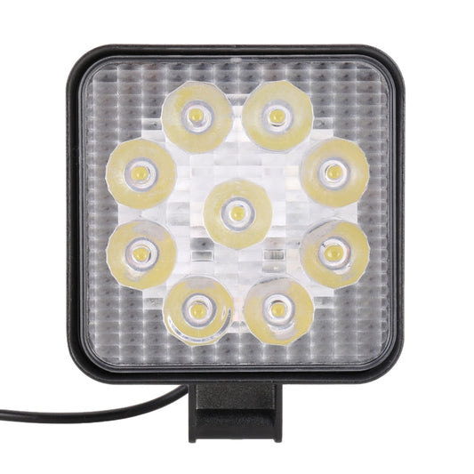 DC 10-30V 27W 2500LM 6000K Waterproof Vehicle Car Boat Marine External Work Lights Emergency Lights 30 Degrees Adjustable Spot Light LED Car Bulbs with 9 Intense Wafer LED Lights, Spot Light+27W