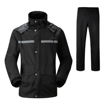 Durable Reflective Motorcycle Split Raincoat Pants Riding Bicycle Electric Bike Windproof Waterproof Rain Wear for Adult, Size: 2XL(Black), Size: 2XL