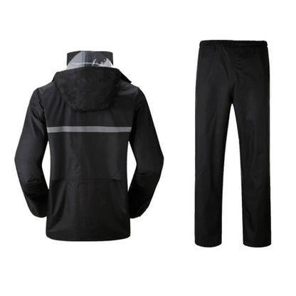 Durable Reflective Motorcycle Split Raincoat Pants Riding Bicycle Electric Bike Windproof Waterproof Rain Wear for Adult, Size: 2XL(Black), Size: 2XL