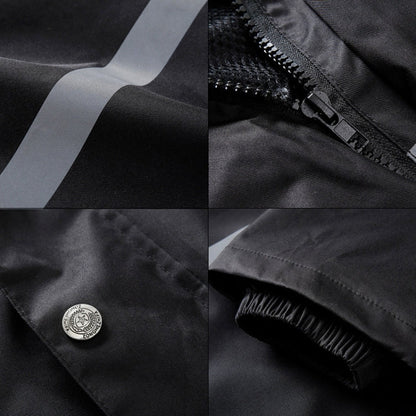 Durable Reflective Motorcycle Split Raincoat Pants Riding Bicycle Electric Bike Windproof Waterproof Rain Wear for Adult, Size: 2XL(Black), Size: 2XL