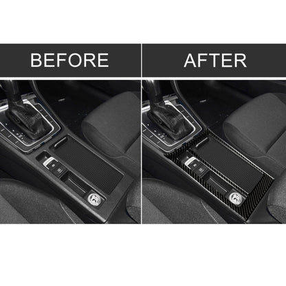 Car Carbon Fiber Water Cup Panel Decorative Sticker for Volkswagen Golf 7 2013-2017, Left Drive, Water Cup Panel