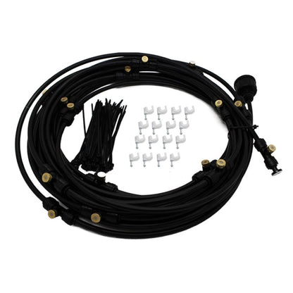 Outdoor Lawn Garden PE Hose Mist Watering Line Misting Cooling System with 26 x Mist Nozzles, Length: 18m, Length: 18m