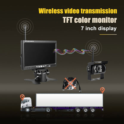 PZ607-W Wireless Vehicle Truck Backup Camera and Monitor Infrared Night Vision Rear View Camera with 7 inch HD Monitor for RV Trailer, PZ607-W
