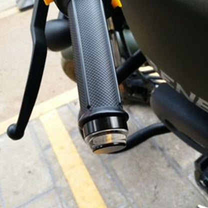 Pair Motorcycle Turn Signal Light Grip Bar Plug Strobe Side Marker End LED Handlebar Lamp, Red Light, Turn Double Light