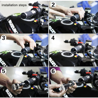 Pair Motorcycle Turn Signal Light Grip Bar Plug Strobe Side Marker End LED Handlebar Lamp, Red Light, Turn Double Light