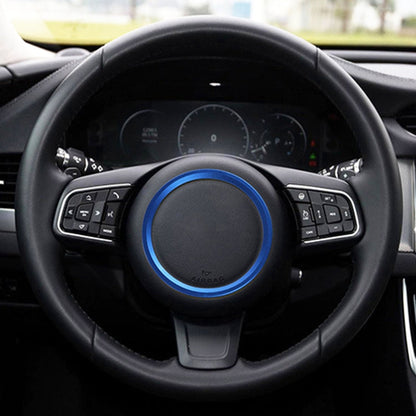 Car Auto Steering Wheel Aluminum Alloy Ring Cover Trim Sticker Decoration for Jaguar, For Jaguar