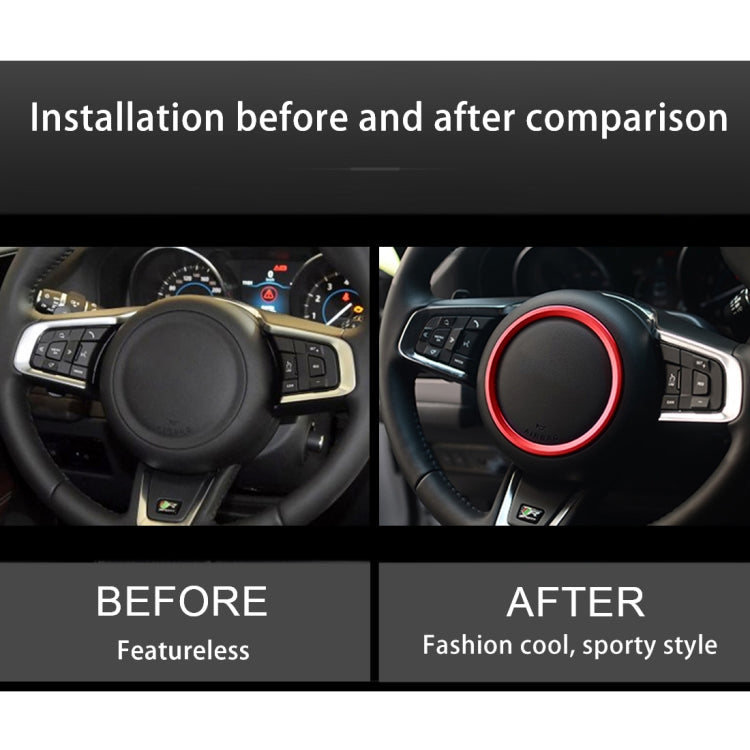 Car Auto Steering Wheel Aluminum Alloy Ring Cover Trim Sticker Decoration for Jaguar, For Jaguar