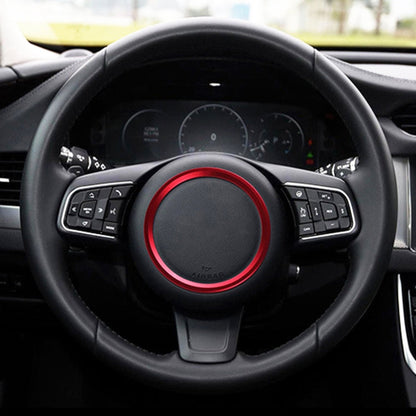 Car Auto Steering Wheel Aluminum Alloy Ring Cover Trim Sticker Decoration for Jaguar, For Jaguar