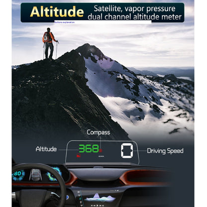 T900 Car GPS HUD Virtual HD Reflection Board Head-up Display, Speed & Driving Distance / Time Display, Over Speed & Voltage & Low Voltage Alarm, Fatigue Driving, T900  Green + White, T900 Blue + White, T900  White
