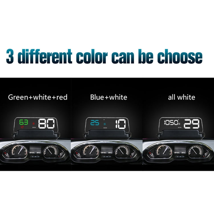 T900 Car GPS HUD Virtual HD Reflection Board Head-up Display, Speed & Driving Distance / Time Display, Over Speed & Voltage & Low Voltage Alarm, Fatigue Driving, T900  Green + White, T900 Blue + White, T900  White