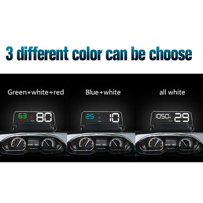 T900 Car GPS HUD Virtual HD Reflection Board Head-up Display, Speed & Driving Distance / Time Display, Over Speed & Voltage & Low Voltage Alarm, Fatigue Driving, T900  Green + White, T900 Blue + White, T900  White