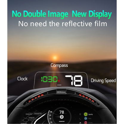 T900 Car GPS HUD Virtual HD Reflection Board Head-up Display, Speed & Driving Distance / Time Display, Over Speed & Voltage & Low Voltage Alarm, Fatigue Driving, T900  Green + White, T900 Blue + White, T900  White