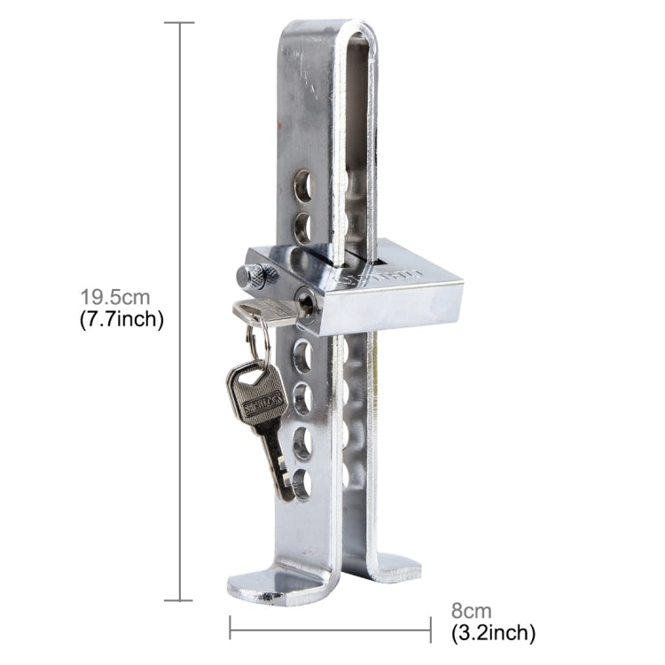 Car Auto Stainless Steel  Anti-theft Clutch Lock Car Brake Safety Lock Tool Accelerator Pedal Lock with Keys Suitable for Clutch Height Under 19.5cm, Clutch Height Under 19.5cm