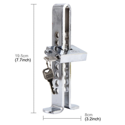 Car Auto Stainless Steel  Anti-theft Clutch Lock Car Brake Safety Lock Tool Accelerator Pedal Lock with Keys Suitable for Clutch Height Under 19.5cm, Clutch Height Under 19.5cm