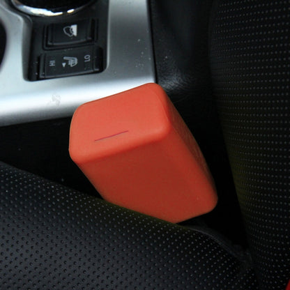 Safe Rubber Car Seat Belt Clips Locking Buckles Protective Cover, Black, Orange, Green, Blue, Red