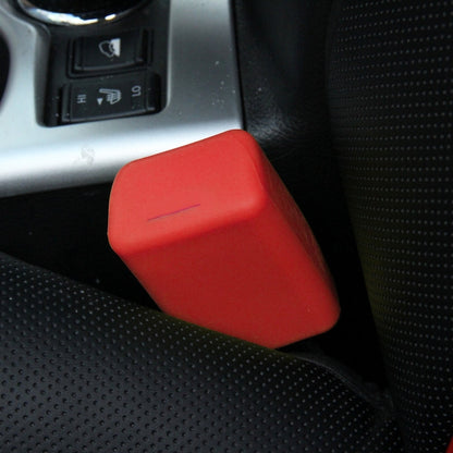 Safe Rubber Car Seat Belt Clips Locking Buckles Protective Cover, Black, Orange, Green, Blue, Red