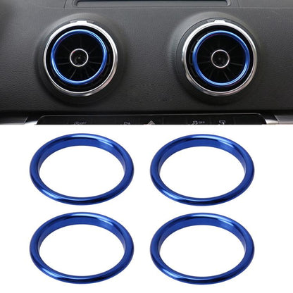 4 PCS Car Outlet Decorative Rings Aluminum Alloy Air Outlet Chrome Trim Ring Car Dashboard  Air Vents Cover Sticker Decoration for Audi A3, For Audi A3