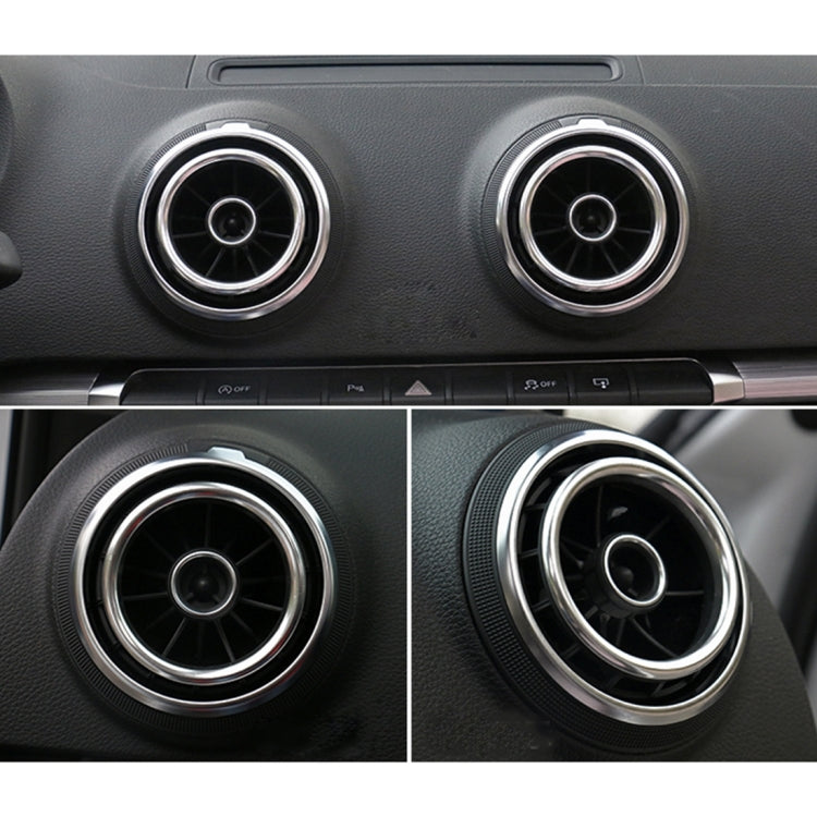 4 PCS Car Outlet Decorative Rings Aluminum Alloy Air Outlet Chrome Trim Ring Car Dashboard  Air Vents Cover Sticker Decoration for Audi A3, For Audi A3