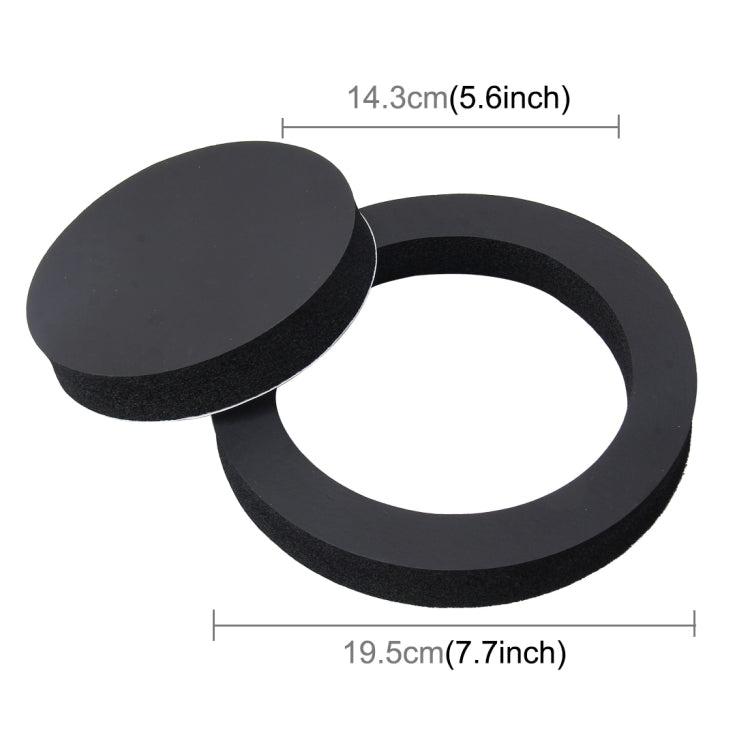 2 PCS Car Sound Insulation Speaker Soundproof Cotton with Self Adhesive Car Sound Insulation Cotton, Outer Diameter : 19.5 cm, Inner Diameter: 14.3 cm, Car Speaker Soundproof Cotton