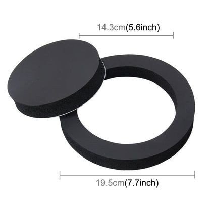 2 PCS Car Sound Insulation Speaker Soundproof Cotton with Self Adhesive Car Sound Insulation Cotton, Outer Diameter : 19.5 cm, Inner Diameter: 14.3 cm, Car Speaker Soundproof Cotton