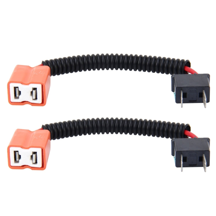 2 PCS H7 Car HID Xenon Headlight Male to Female Conversion Cable with Ceramic Adapter Socket, H7