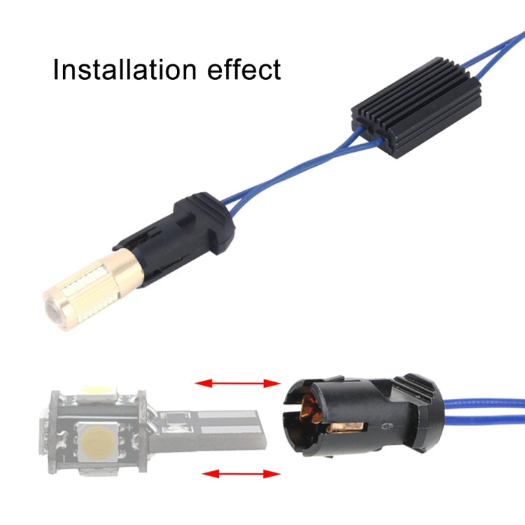 2 PCS T10 Car Auto Clearance Light Warning Error-free Decoder Adapter for DC 12V/3W, T10
