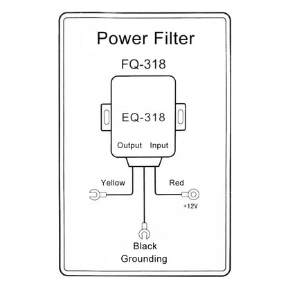 FQ-318 Car Stereo Radio Power Wire Engine Noise Filter Suppressor Isolator Power Supply Filter, FQ-318