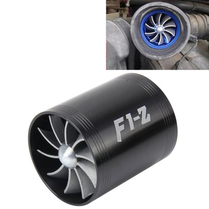 F1-Z Car Stainless Universal Supercharger Dual Double Turbine Air Intake Fuel Saver Turbo Turboing Charger Fan Set kit, Double Side(Blue), Double Side(Black), Double Side(Red), Double Side(Silver)