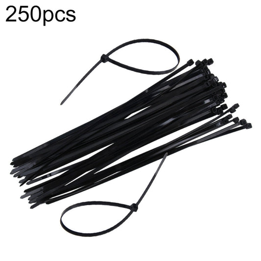 250pcs /Pack 5mm*300mm Nylon Cable Ties, 5mm*300mm Black, 5mm*300mm White