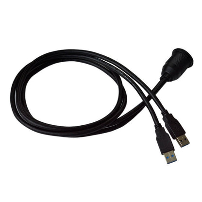 1m Flush Mount USB 3.0 Dock Car Ship Motorcycle Dashboard Panel Male to Female Data Waterproof Extension Cord, For Cable Length: 1m