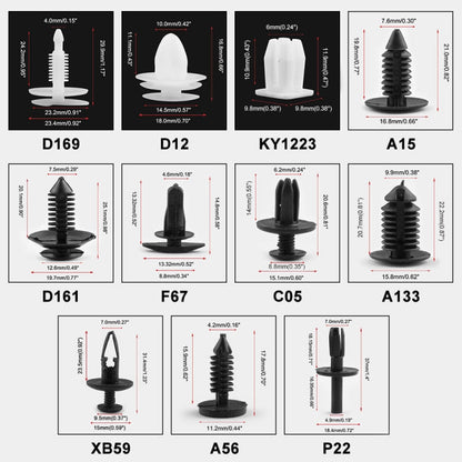 415 PCS Car Retainer Clips Assortment Car Panel Trim Plastic Fasteners Rivet Clips Set, 415 PCS