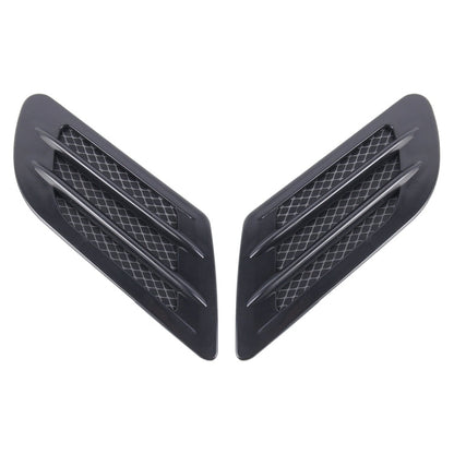 2 PCS Euro Style Plastic Decorative Air Flow Intake Turbo Bonnet Hood Side Vent Grille Cover With Self-adhesive Sticker