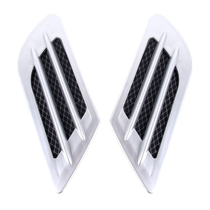 2 PCS Euro Style Plastic Decorative Air Flow Intake Turbo Bonnet Hood Side Vent Grille Cover With Self-adhesive Sticker