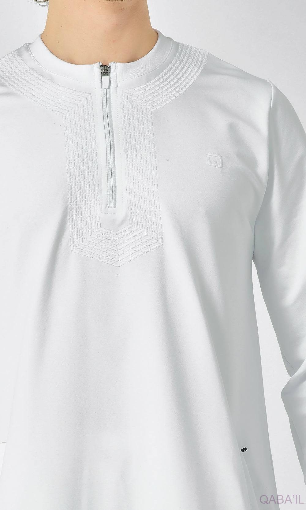 Islamic Men's Long Thobe Amwaj R24 QL in White