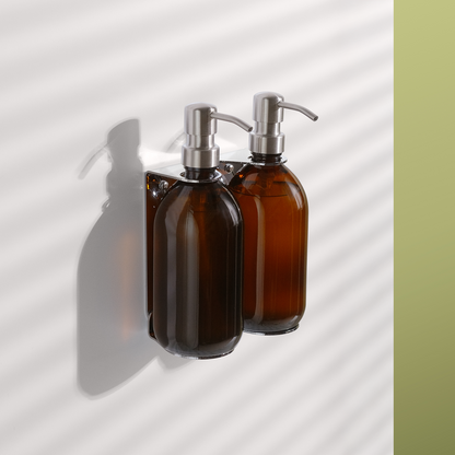 Chrome Double Wall Mounted Soap Dispenser