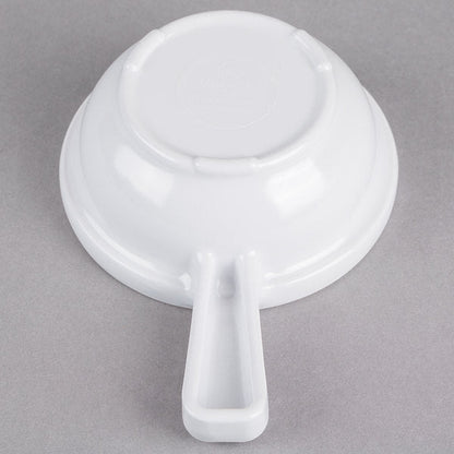 White Melamine Soup Bowl with Handle 10oz - Dozen