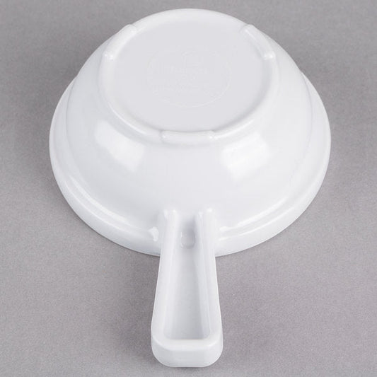 White Melamine Soup Bowl with Handle 10oz - Dozen