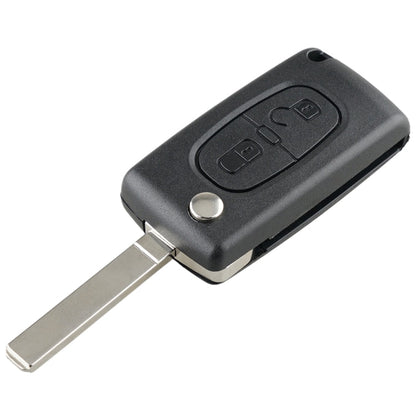 For PEUGEOT 2 Buttons ASK Signal Intelligent Remote Control Car Key with Integrated Chip & Battery & Holder, without Grooved, Frequency: 433MHz, 2 Buttons without Grooved
