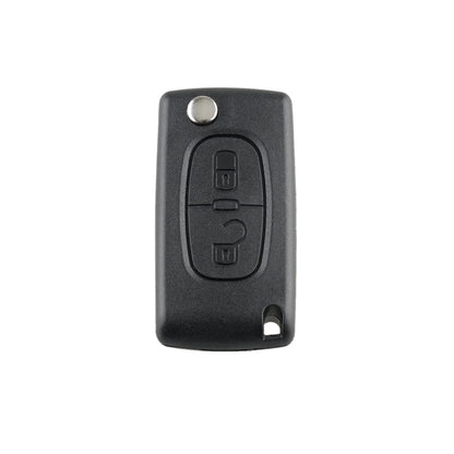For PEUGEOT 2 Buttons ASK Signal Intelligent Remote Control Car Key with Integrated Chip & Battery & Holder, without Grooved, Frequency: 433MHz, 2 Buttons without Grooved