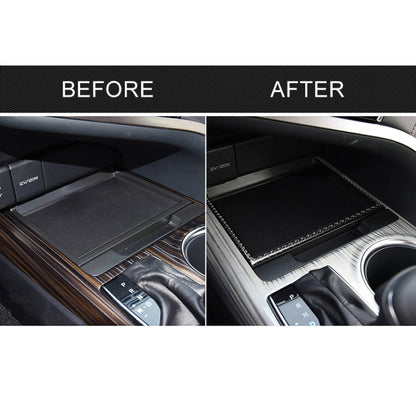 Car Carbon Fiber Storage Box U Shape Frame Decorative Sticker for Toyota Eighth Generation Camry 2018-2019, Storage Box U Shape Frame