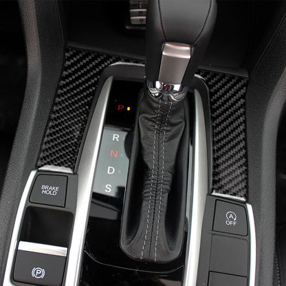 Car Carbon Fiber Gear Position Panel Decorative Sticker for Honda Tenth Generation Civic 2016-2019, Gear Position Pane