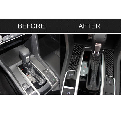Car Carbon Fiber Gear Position Panel Decorative Sticker for Honda Tenth Generation Civic 2016-2019, Gear Position Pane