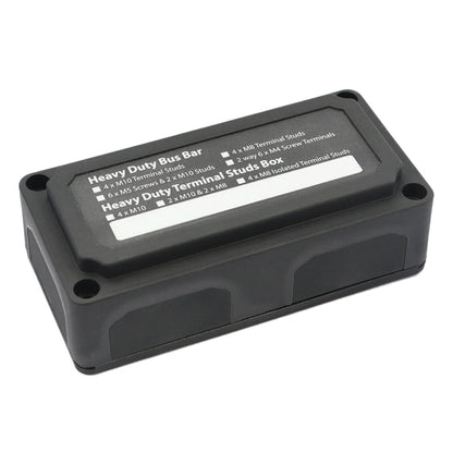 Max DC 48V 300A Heavy-Duty Module Design Bus Bar 4 M8 Terminal Studs Box Busbar for Car / RV / Boat, 300A
