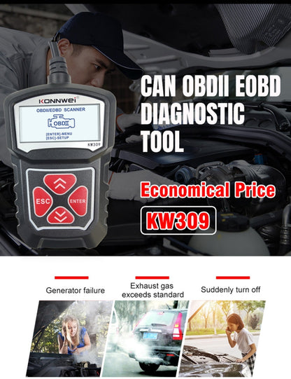 KONNWEI KW309 V309 V310 MS309 Code Reader OBD2 Scanner Diagnostic Tool, KW309