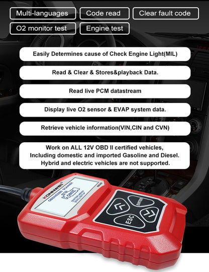KONNWEI KW309 V309 V310 MS309 Code Reader OBD2 Scanner Diagnostic Tool, KW309