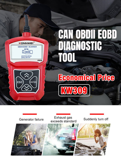 KONNWEI KW309 V309 V310 MS309 Code Reader OBD2 Scanner Diagnostic Tool, KW309