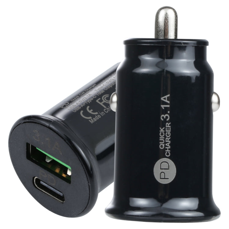 TE-339PD 3.1A PD USB-C / Type-C + USB Interface Mini Fast Charging Car Charger