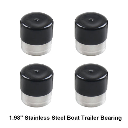 4 in 1 1.98 inch Stainless Steel Boat Trailer Hub Bearings with Protective Covers, Trailer Hub Bearings
